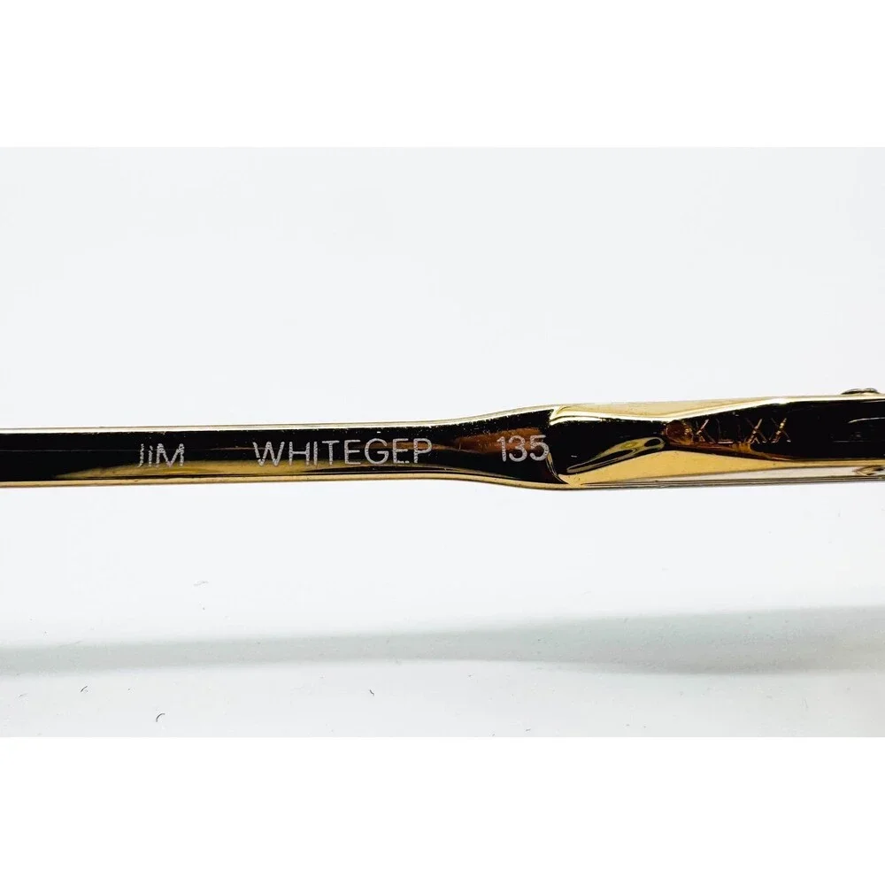 Klxx Jim Whitegep Eyeglasses Mens Gold Aviator Double Bridge Frames 135